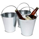 【中古】【輸入品・未使用】Juvale 3-Pack Galvanized Metal Ice Bucket Pails for Beer, Drinks, and Party Decorations, 7 Inches [..