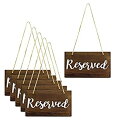 yÁzyAiEgpzDarware Hanging Wooden Reserved Signs (6-Pack); Rustic Style Wood Signs for Weddings, Special Events, and Functions to Hang on Chairs,