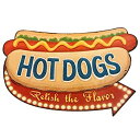 【中古】【輸入品・未使用】Open Road Brands Hot Dogs Relish The Flavor Embossed Metal Wall Art...