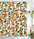 【中古】【輸入品 未使用】Lifeel Orange Shower Curtains, Allover Fruits Shower Curtain Round Citrus Pattern Design Waterproof Fabric Bathroom Shower Curtain Set