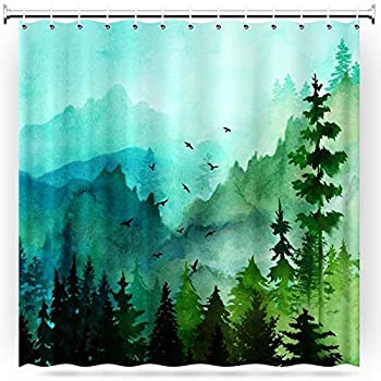 【中古】【輸入品 未使用】Gofupa Shower Curtain, Durable Polyester Fabric Waterproof Fabric Shower Curtain with 12 Hooks and Rust-Resistant Grommet Holes for Bat