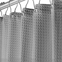 【中古】【輸入品 未使用】Creative Scents Grey Fabric Shower Curtain for Bathroom - Spa, Hotel Luxury, Waffle Weave Square Design, Water Repellent, 72 inch x 72