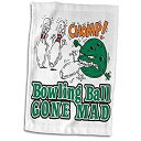 楽天スカイマーケットプラス【中古】【輸入品・未使用】3D Rose Funny Bowling Ball Gone Mad Design Hand/Sports Towel, 15 x 22 [並行輸入品]