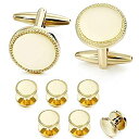 【中古】【輸入品・未使用】HAWSON Shiny Metal Cufflinks and Studs Set for Men - 2 Pcs Cufflinks with 6 Pieces Studs in Gift Box (商品カテゴリー : カフス) [並行輸(4)