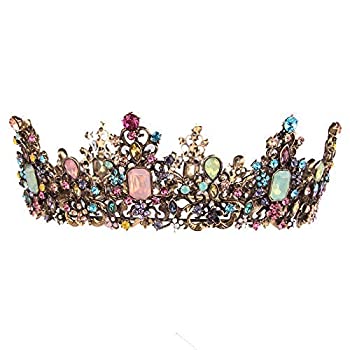 šۡ͢ʡ̤ѡJeweled Baroque Queen Crown - Rhinestone Wedding Crowns and Tiaras for Women, Costume Party,Photography ʥƥ꡼: إ