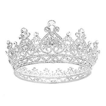 【中古】【輸入品 未使用】S SNUOY Silver Plated Rhinestone Full Round Wedding Crown for Brides Bridal Hair Jewelry 商品カテゴリー: ヘアアクセサリー 並行輸入品