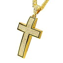 【中古】【輸入品 未使用】MCSAYS Hip hop 18K Gold Plated Jesus Cross Pendant with Rhinestone Chain Necklace Mens Jewelry for Present 商品カテゴリー: メンズ ネッ