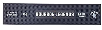 【中古】【輸入品・未使用】Bourbon Legends Bar Mat Spill Rail Officially Licensed Mat - 23.5 inch x 5.0 inch - Maker's Mark, Basil Hayden, Knob Creek, Jim Beam 商