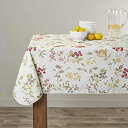 【中古】【輸入品 未使用】Violet Linen European White Fruit Tablecloth, 60 Round, Beige 並行輸入品