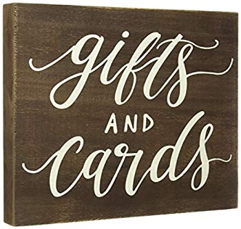 【中古】【輸入品・未使用】JennyGems Gifts and Cards Wedding Sign, Gift Table Sign, Real Wood Signs for Weddings, Parties, Special Events, Party Decor [並行輸入品