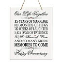 【中古】【輸入品 未使用】LifeSong Milestones 15th Anniversary Plaque 15 Years of Marriage - Fifteen Year Wedding Keepsake Gift for Parents Husband Wife him her