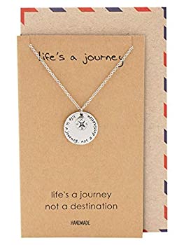 yÁzyAiEgpzQuan Jewelry Compass Necklace, Graduation Gifts for Women, Memorable Gifts for Girls, Adventure Travelers Charm with Inspirational Gree