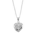 【中古】【輸入品・未使用】Dicksons Heart Locket with Detailed Cross Design Silver-Plated 18-Inch Pendant Necklace [並行輸入品]