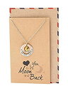 【中古】【輸入品 未使用】Quan Jewelry Heart Moon Necklace, I Love You to The Moon and Back Charm, Birthday Gift for Her for Women, Handmade with Quote Card 並