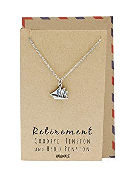 yÁzyAiEgpzQuan Jewelry Mini Sailboat Pendant Necklace, Happy Retirement Gift for Teachers, Funny Sailing Charm, Beach Boat Sail Inspired, Handmad