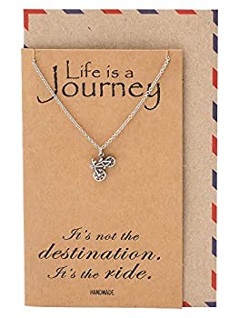 yÁzyAiEgpzQuan Jewelry Mini Bicycle Necklace, Journey Traveler Pendant Charm, Gifts for Bestfriend Cyclists & Wanderlust, Minimal Dainty Necklace