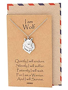 yÁzyAiEgpzQuan Jewelry Wolf Necklace, Nature Inspired Pendants, Tribal Inspirational Gifts, Wolf Spirit Necklace [sAi]