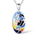 yÁzyAiEgpzSantuzza 925 Sterling Silver Handmade Colorful Enamel Necklace Pendant For Woman Classical Blue Face [sAi]