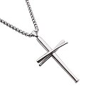 【中古】【輸入品 未使用】RMOYI Cross Necklace Baseball Bats Athletes Cross Pendant Chain,Sport Stainless Steel Cross Necklaces for Men Women Boys Girls,Large an