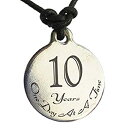 Serenity is Forever 10 Year Sobriety Anniversary Medallion Leather Necklace for Sober Birthday, AA Alcoholics Anonymous, NA Narcotics A