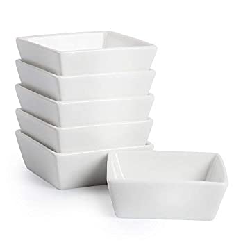 【中古】【輸入品 未使用】BTaT- Ramekins 4 oz Square, Set of 6 Ramekins for Baking, Creme Brulee Dishes, Souffle Cups, Flan Pan, Sauce Cups, Custard Cups, Puddin