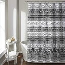 【中古】【輸入品 未使用】Lush Decor Hygge Geo Shower Curtain, 72 inch x 72 inch, Black and White 並行輸入品