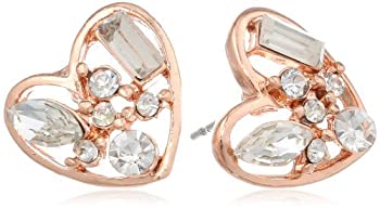 【中古】【輸入品・未使用】Betsey Johnson Crystal Heart Stud Earrings [並行輸入品]