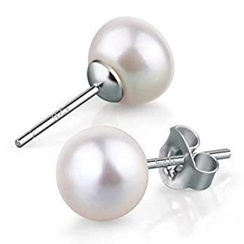 【中古】【輸入品 未使用】Pearl Earrings for Women Quality Handpicked AAAA Freshwater Cultured Pearl Stud Earrings 925 Sterling Silver-NONNYL 並行輸入品