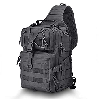 【中古】【輸入品 未使用】hopopower Tactical Sling Bag Pack Military Assault Rucksack Shoulder Bag Backpack Chest Pack Handbag Waterproof for Travel School Hikin