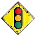 【中古】【輸入品・未使用】TRAFFIC SIGNALS Traffic lights Rustic Diamond Sign Chic Vintage Ret...