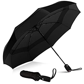 【中古】【輸入品 未使用】Repel Umbrella Windproof Double Vented Travel Umbrella with Teflon Coating (Black) 並行輸入品