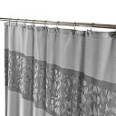 【中古】【輸入品 未使用】Decorative Grey Fabric Shower Curtain for Bathroom - with Free PEVA Clear Liner - Heavy Duty, Mildew Resistant, 72” x 72” Gray Silver