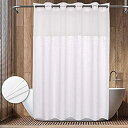 【中古】【輸入品 未使用】No Hooks Needed Textrue Fabric Shower Curtain with Snap in Liner - Hotel Grade, Spa Like - 71x74 inch, White 並行輸入品