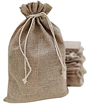 šۡ͢ʡ̤ѡ25 Burlap Bags with Drawstring 8x12 Inch - Reusable Groce...