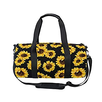 【中古】【輸入品 未使用】ALAZA Stylish Yellow Sunflower Sports Gym Duffel Bag Travel Luggage Handbag for Men Women 並行輸入品