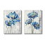 【中古】【輸入品・未使用】TAR TAR STUDIO Blue Flower Artwork Canvas Picture: Floral Painting Bloom Wall Art Print on Canvas for Dining Room (12''W x 16''H x 2 PC