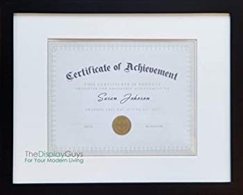 The Display Guys ~ 8.5 x 11 Black Solid Pine Wood Frame Use Pictures, Certificate, Diploma, Documents, Luxury Made Affordable, Tempered