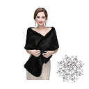 楽天スカイマーケットプラス【中古】【輸入品・未使用】Yfe Women's Faux Fur Wraps Long Wedding Fur Shawl 1920s Sleeveless Bridal Fur Stole Scarf for Bride and Bridesmaid （Black） 商品カテゴリ