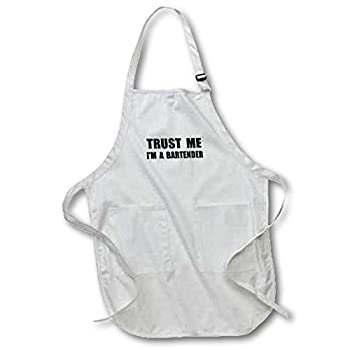 3dRose apr_195592_4 Trust Me Im a Bartender. Fun Bartending Humor. Funny Job Bar Work Gift Full Length Apron with Pockets, 22 by 30-Inc