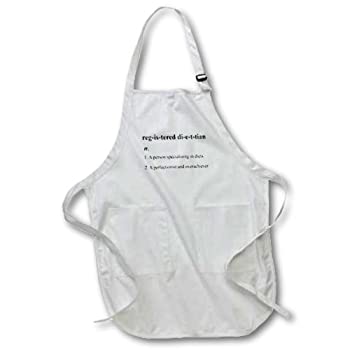 3dRose apr_110018_1 Registered Dietitian Definition-Full Length Apron with Pockets, 22 by 30-Inch, White 
