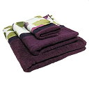 【中古】【輸入品・未使用】Popular Bath Jasmine 3-Piece Towel Set, Plum [並行輸入品]