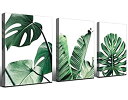 【中古】【輸入品・未使用】Canvas Wall Art Green Leaf Simple Life Painting Dathroom Wall Decor...