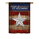 yÁzyAiEgpzBreeze Decor - Welcome Vintage Americana - Everyday Patriotic Impressions Decorative Vertical House Flag 28