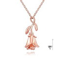 【中古】【輸入品 未使用】925 Sterling Silver Rose Flower Cremation Jewelry - 14K Rose Gold Plated Keepsake Ashes Memorial Urn Pendant Necklace for Women 並行輸