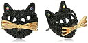 【中古】【輸入品 未使用】Betsey Johnson Skeletons After Dark Pave Cat Stud Earring 並行輸入品