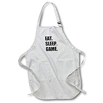 【中古】【輸入品 未使用】3dRose apr_180406_2 Eat Sleep Game Fun Gifts for Gamers Black Text Video Pro-Gamer Medium Length Apron with Pouch Pockets, 22 by 24-Inc