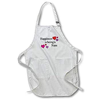 【中古】【輸入品・未使用】3dRose Happiness is Being A Nana - Full Length Apron, 22 by 30-Inch, White, with Pockets (apr_223973_1) [並行輸入品]