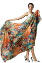 【中古】【輸入品・未使用】Women Fashion Silk Scarf Oblong Floral Oversize Soft Shawl Beach Wrap 商品カテゴリー: スカーフ ショール [並行輸入品]