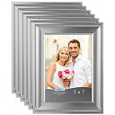 【中古】【輸入品 未使用】Icona Bay 5x7 Picture Frame (6 Pack, Silver), Silver Photo Frame 5 x 7, Wall Mount or Table Top, Set of 6 Elegante Collection 並行輸入