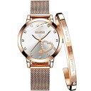 【中古】【輸入品 未使用】Woman Watch Rose Gold Watch Fashion Watches for Women Waterproof Creative Mesh Steel Strip Wrist Band Strap Black White Surface Ladies